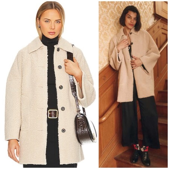 The Great The Cropped Plush Car Coat in Malt SZ 2, M - Picture 2 of 10